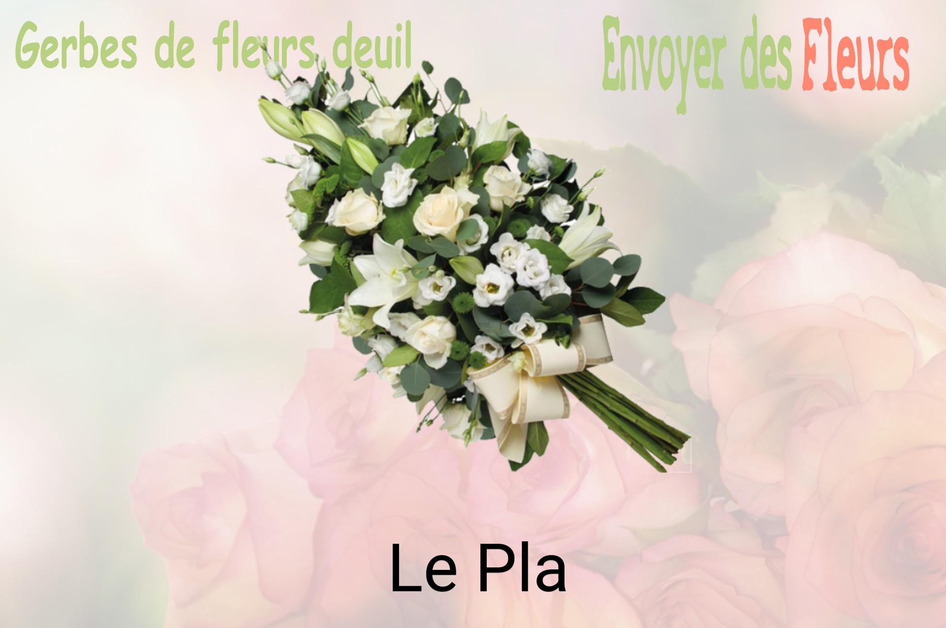 Gerbe de fleurs de deuil livrée à Le Pla